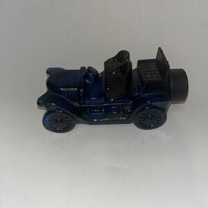 Vintage Avon Stanley Steamer Windjammer After Shave Cologne Bottle Blue Glass